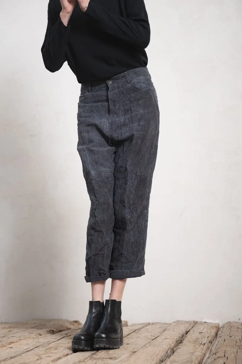 Forme d'Expression | DP036 Baggy 5 Pocket Pants | Leinen Damenhose in grau