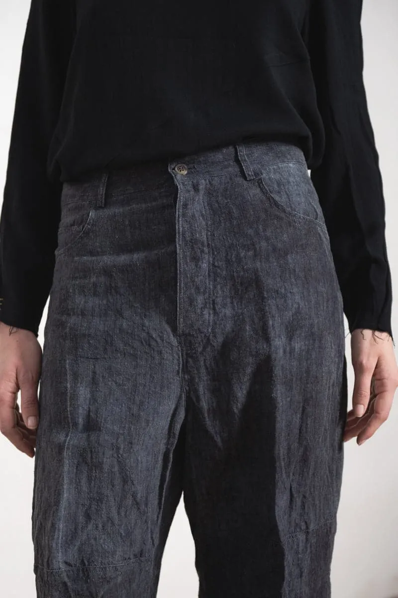 Forme d'Expression | DP036 Baggy 5 Pocket Pants | Leinen Damenhose in grau