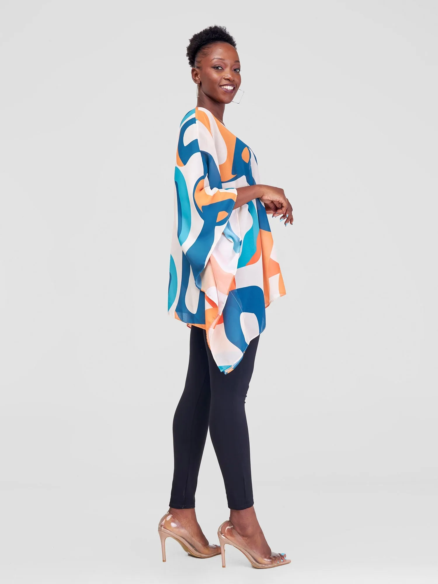 Vivo Ayana Wide Top - Blue / Mustard Limo Print