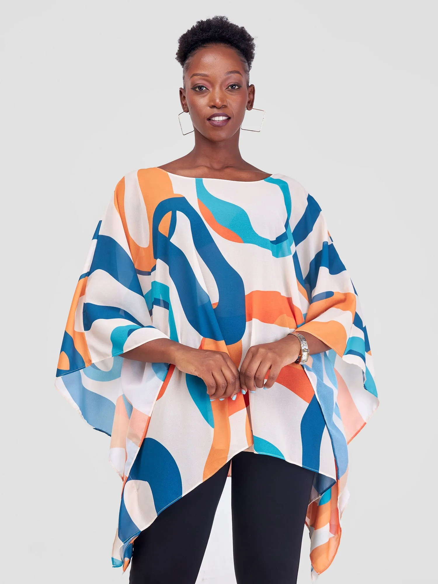 Vivo Ayana Wide Top - Blue / Mustard Limo Print