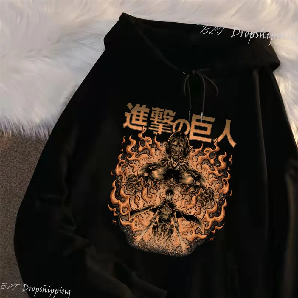 Attack On Titan Eren Yeager Founding Titan Sweatshirts e Casual Hoodies Shingeki No Kyojin