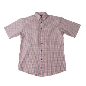 'FX Fusion' Men's Mini Check Button Down - Coral / Grey