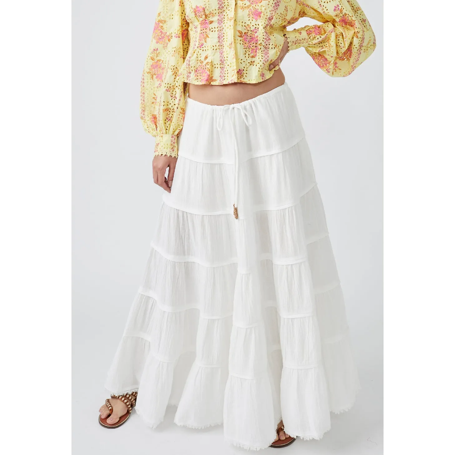 Simply Smitten Maxi Skirt - White