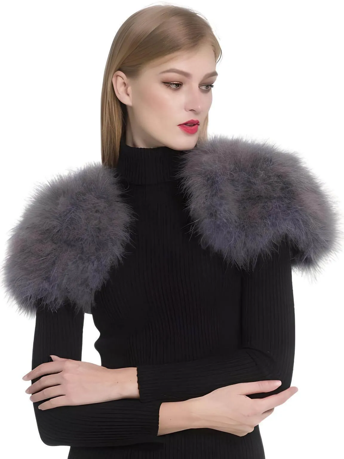 Genuine Ostrich Feather Fur Shawl Shrugs For Women