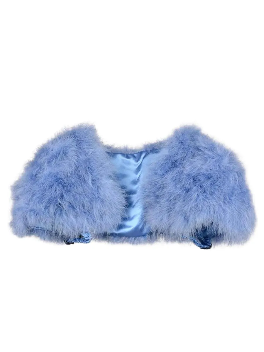 Genuine Ostrich Feather Fur Shawl Shrugs For Women