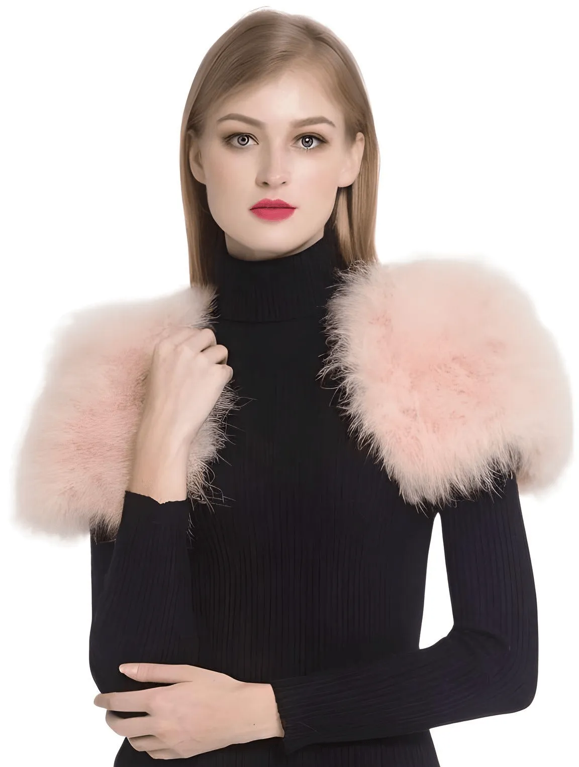 Genuine Ostrich Feather Fur Shawl Shrugs For Women