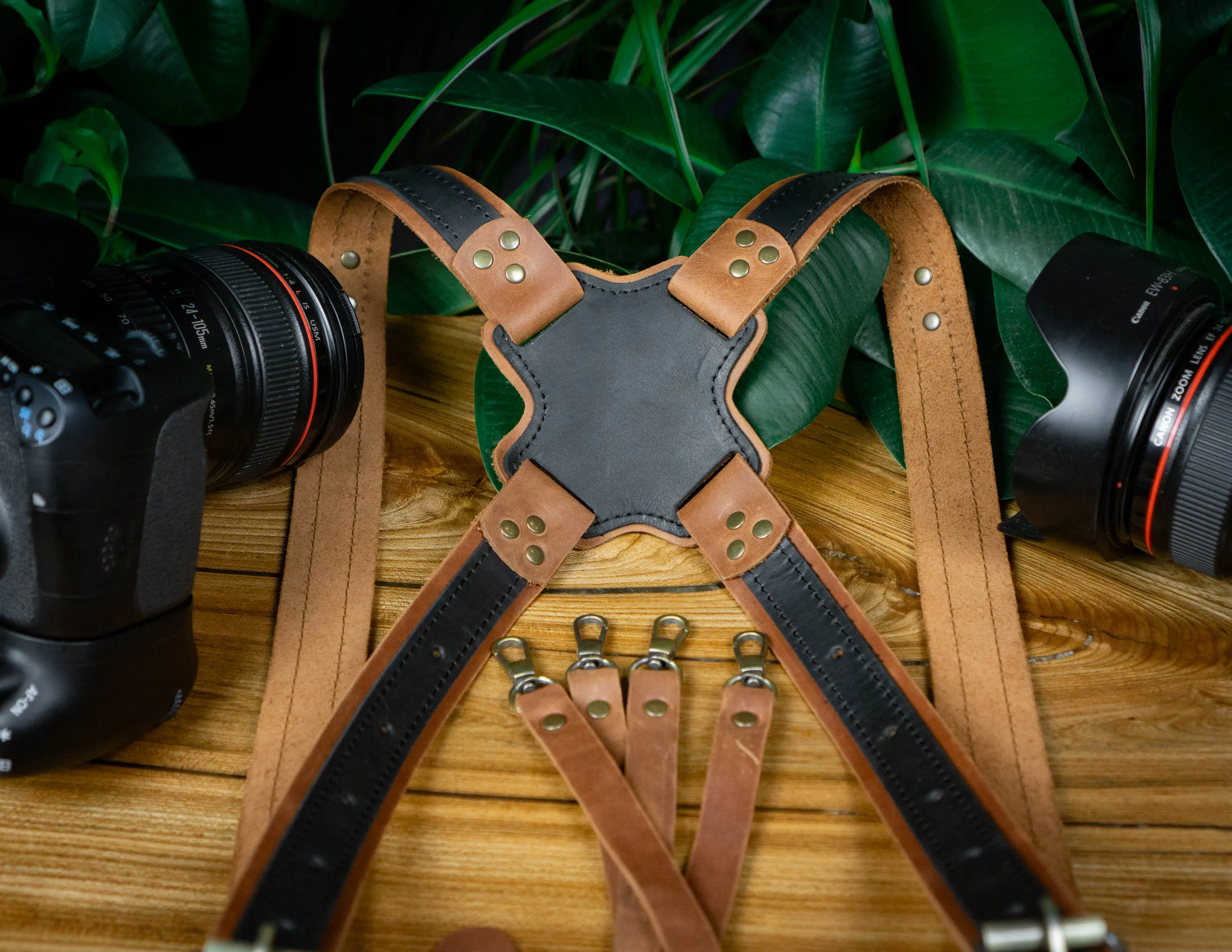 Dual Camera Harness | Top Quality Leather | Handmade | Personalized