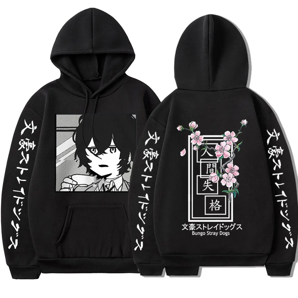 Bungo Stray Dogs Anime Print Hoodie Dazai Osamu Fleece Sweatshirt Harajuku Pullovers