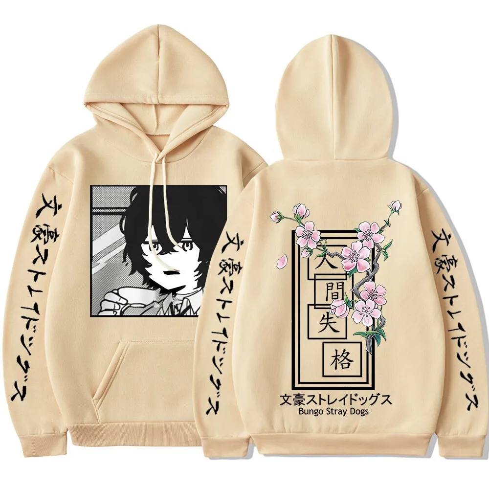 Bungo Stray Dogs Anime Print Hoodie Dazai Osamu Fleece Sweatshirt Harajuku Pullovers