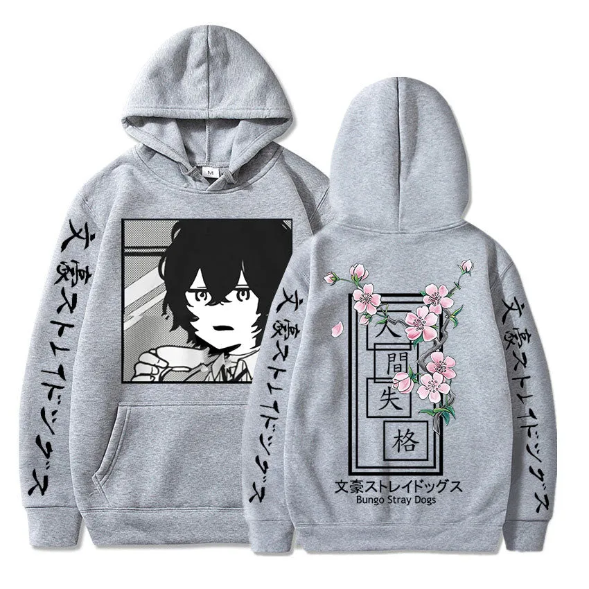 Bungo Stray Dogs Anime Print Hoodie Dazai Osamu Fleece Sweatshirt Harajuku Pullovers