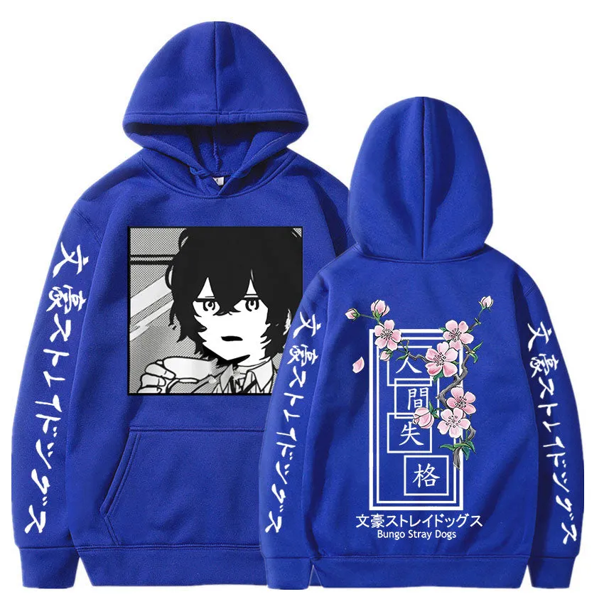 Bungo Stray Dogs Anime Print Hoodie Dazai Osamu Fleece Sweatshirt Harajuku Pullovers