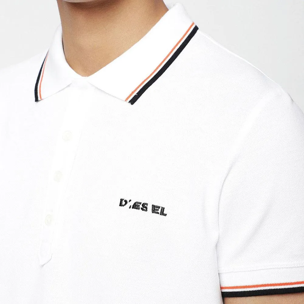 Diesel Men's T-Randy Broken Polo Shirt - White