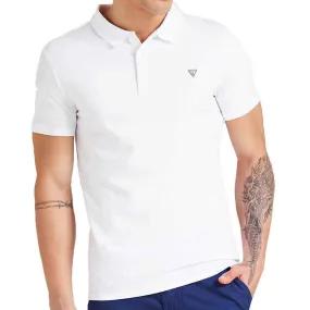 Guess Men's Duane Small Logo Polo Shirt - White