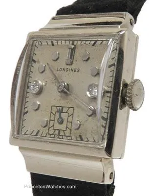 Longines Diamond Art Deco Watch - Mens/ Womans - 14k White Gold - Circa 1940s