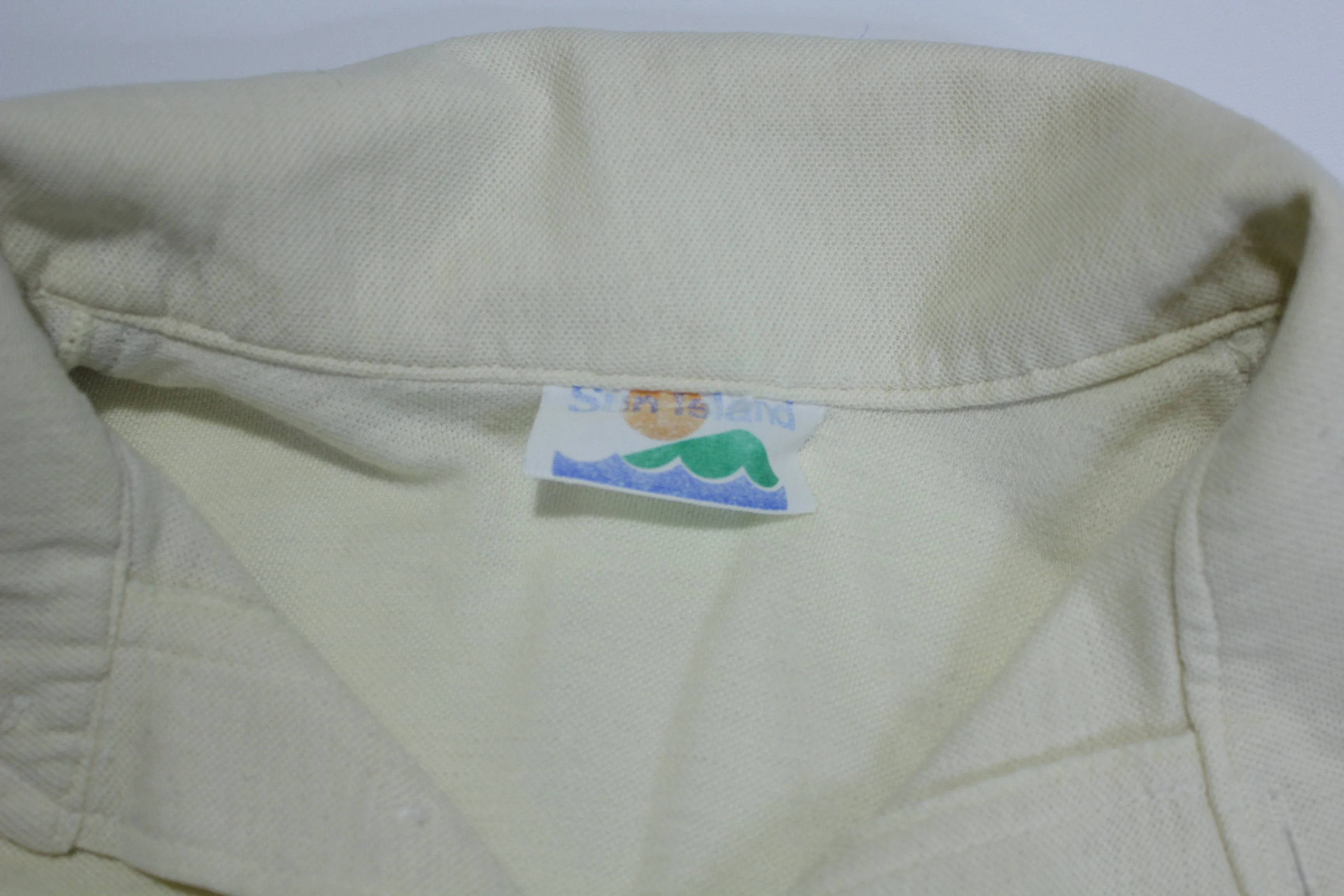 Rick's Cafe Negril  Sun Island Made In USA Vintage 80's Striped Golf Polo Shirt