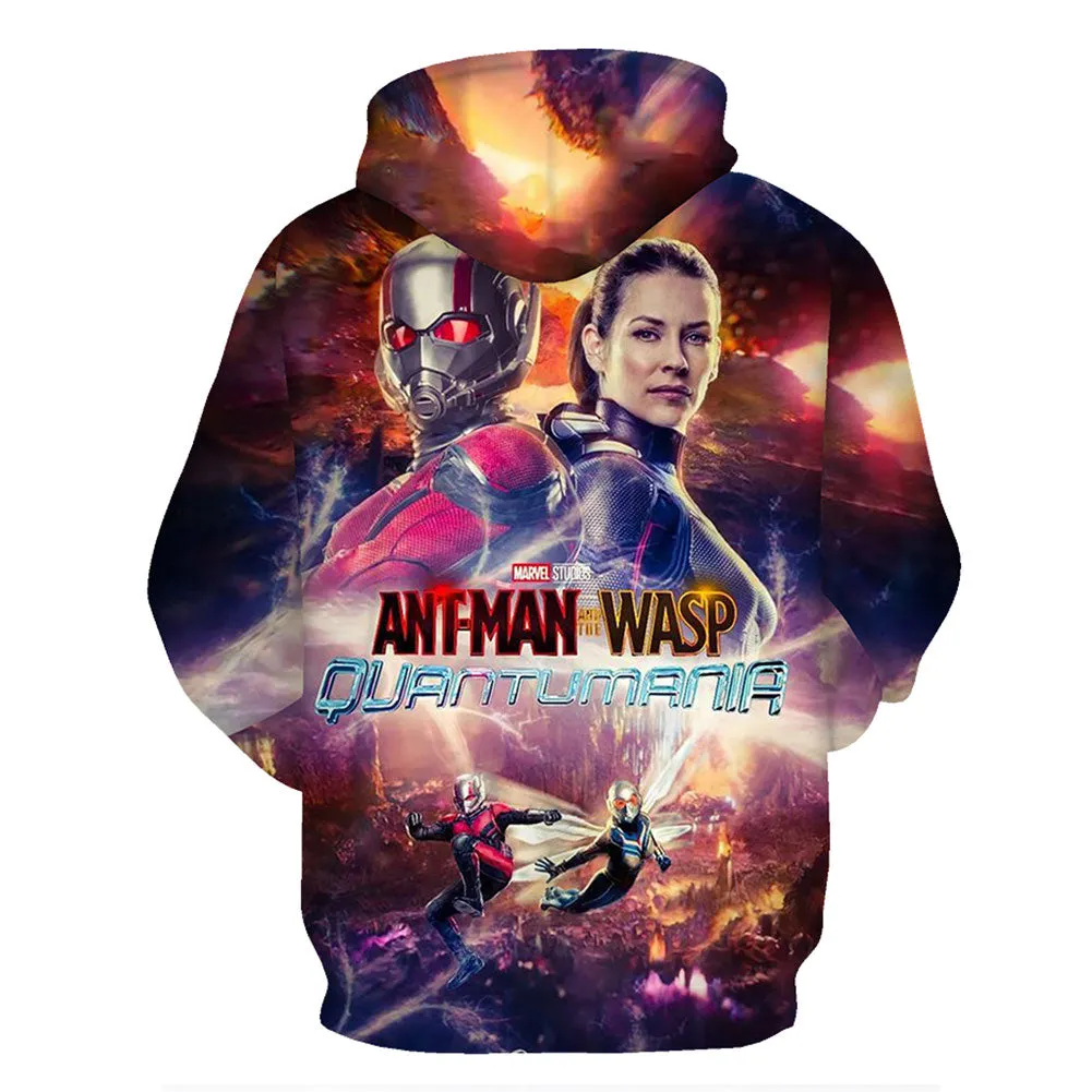 Ant-Man and the Wasp: Quantumania  Cosplay Hoodie 3D Printed Hooded Sweatshirt Men Women Casual Streetwear Pullover