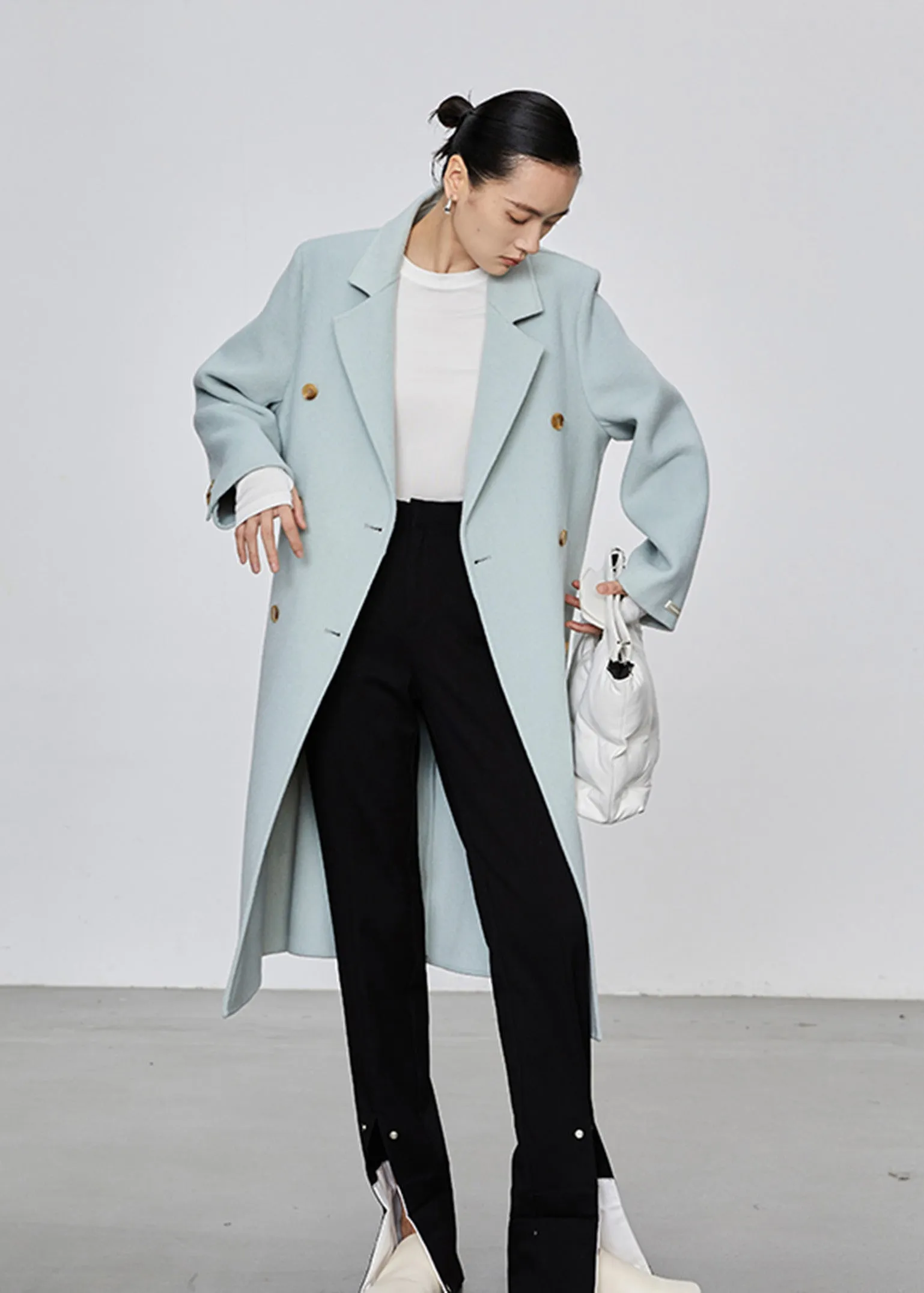 Annie Double Breasted Wool Blend Coat