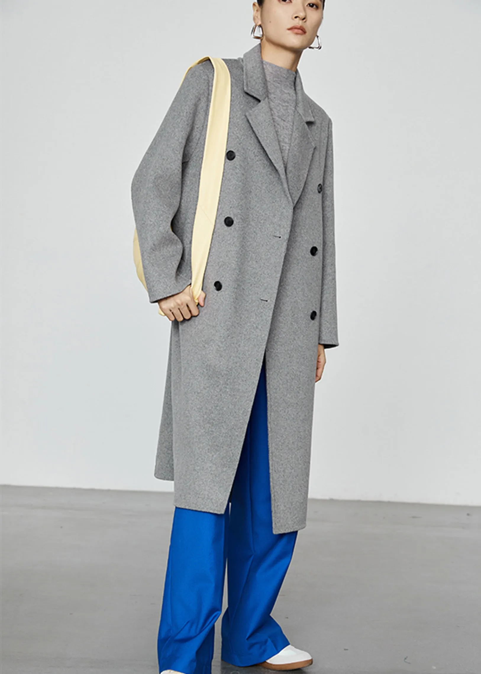 Annie Double Breasted Wool Blend Coat