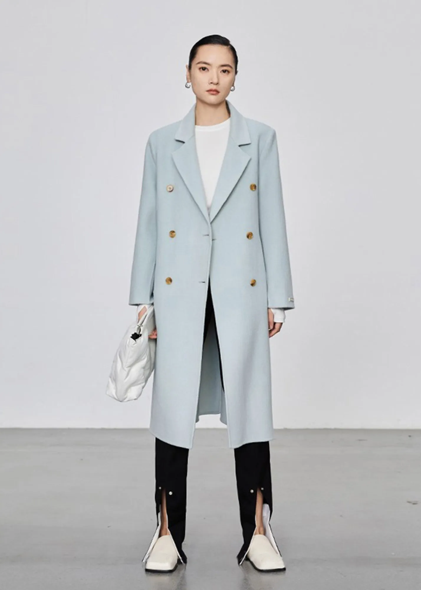 Annie Double Breasted Wool Blend Coat