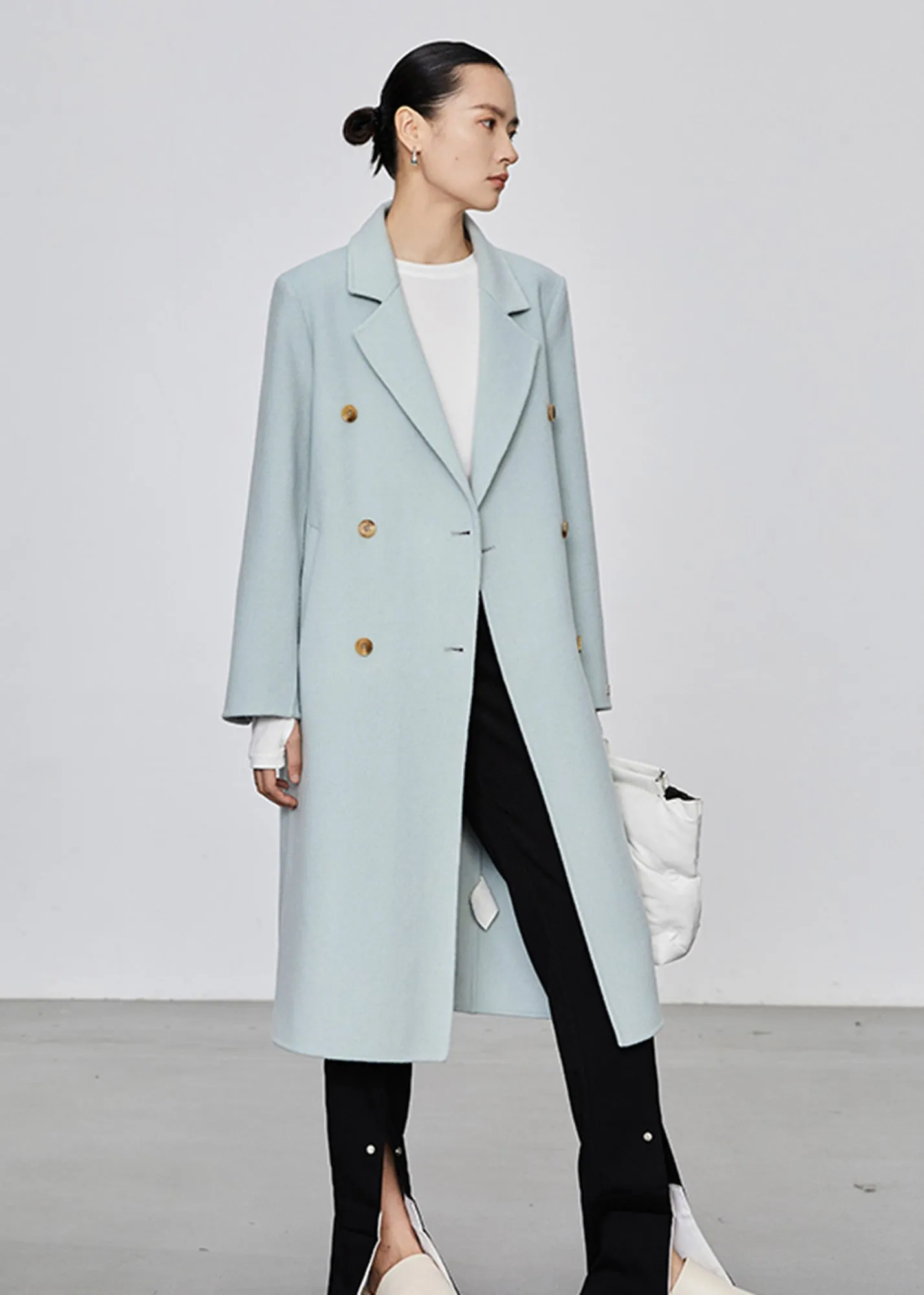 Annie Double Breasted Wool Blend Coat