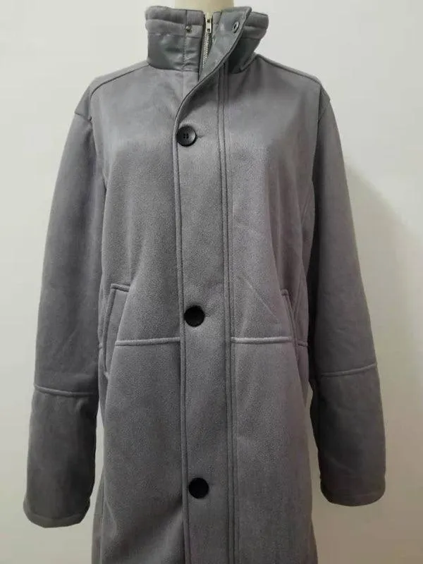 Mid-Length Loose Zipper Men Winter Coat