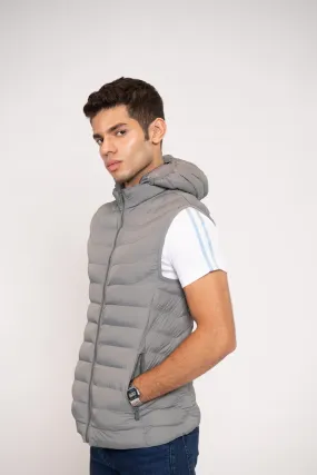 HOODED PUFFER GILET