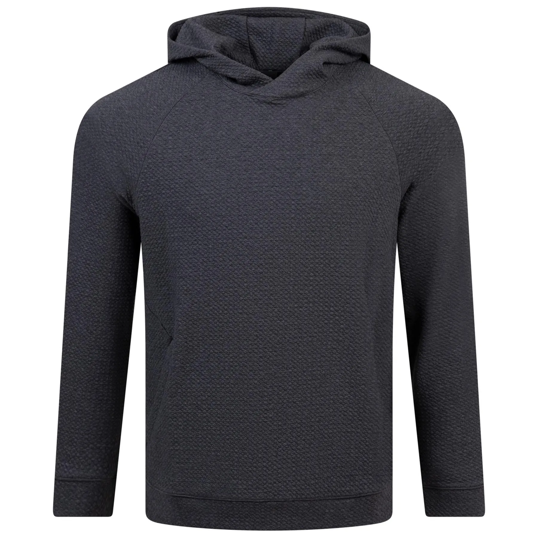 Textured Double Knit Cotton Hoodie Heathered Black - SS24