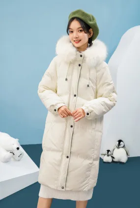 Julia Hooded Faux Fur Hooded Down Puffer Coat