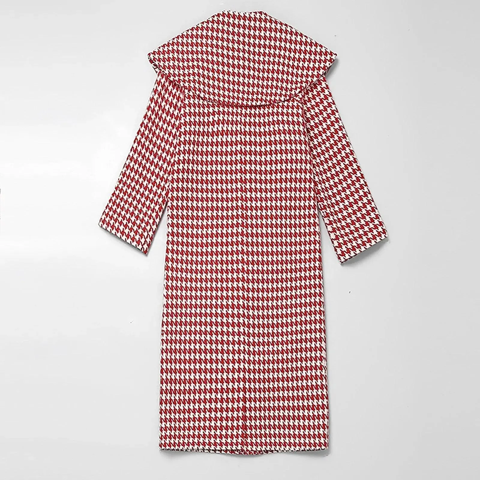 Jasmine Houndstooth Wool Blend Coat