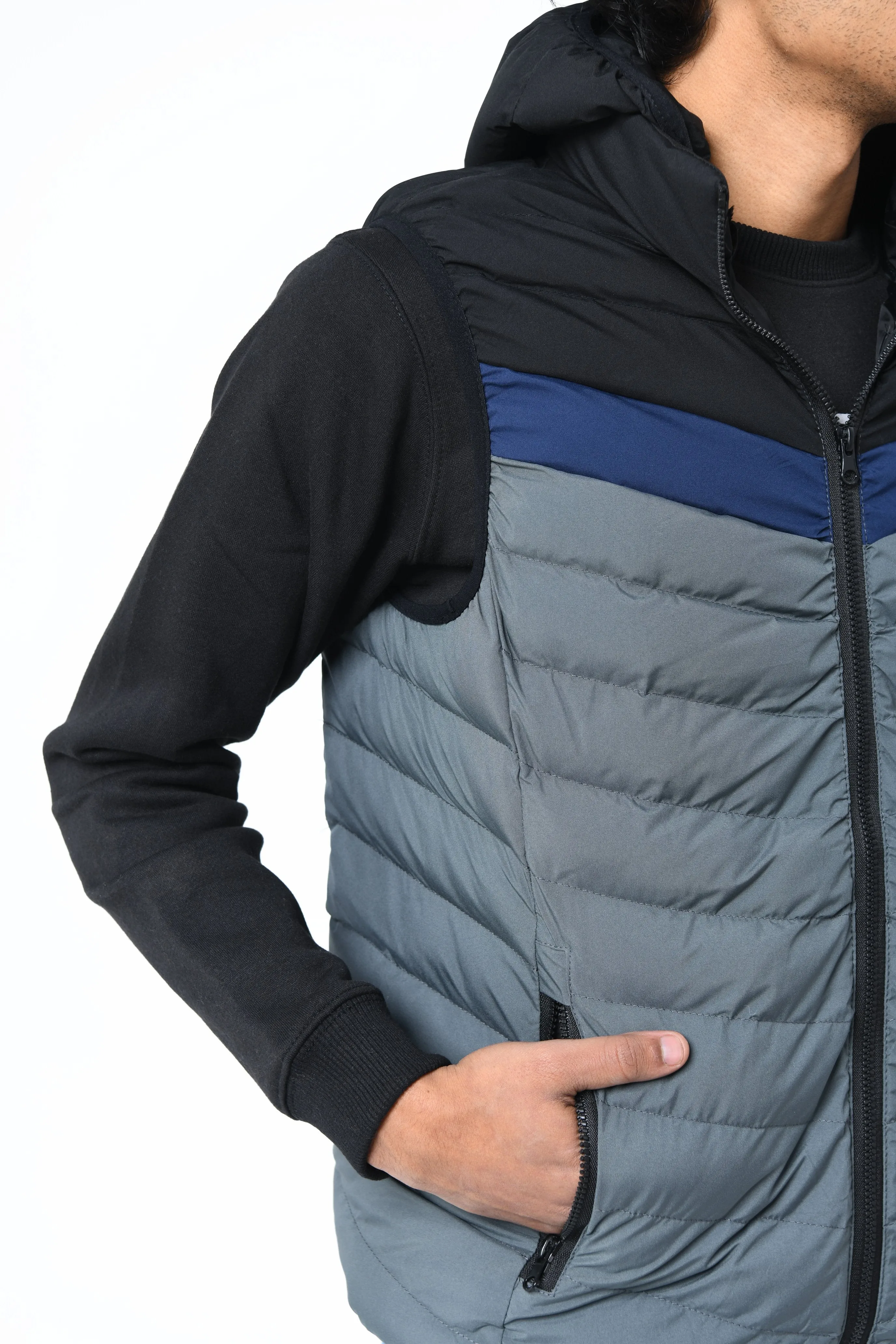 COLOR BLOCK PUFFER GILET