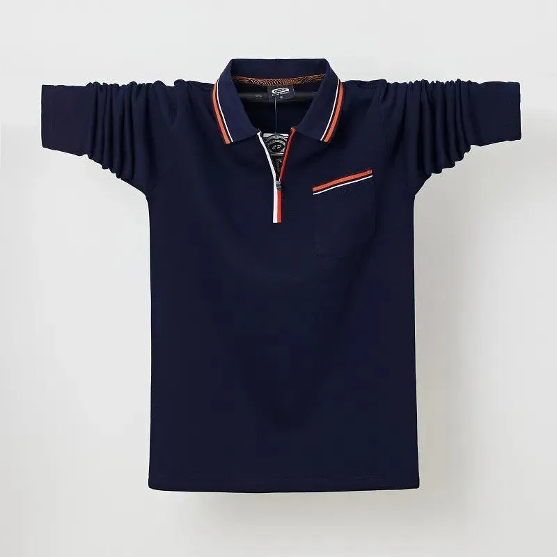 Casual Polo Shirt Men with Chest Pocket