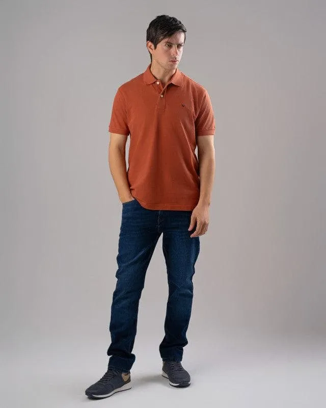 CLASSIC FIT PIQUE POLO SHIRT - HAVANE