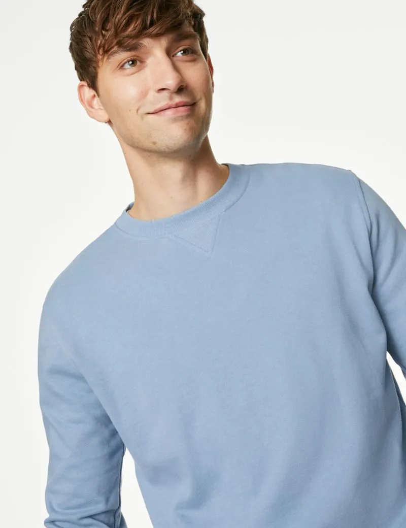 Pure Cotton Crew Neck Sweatshirt