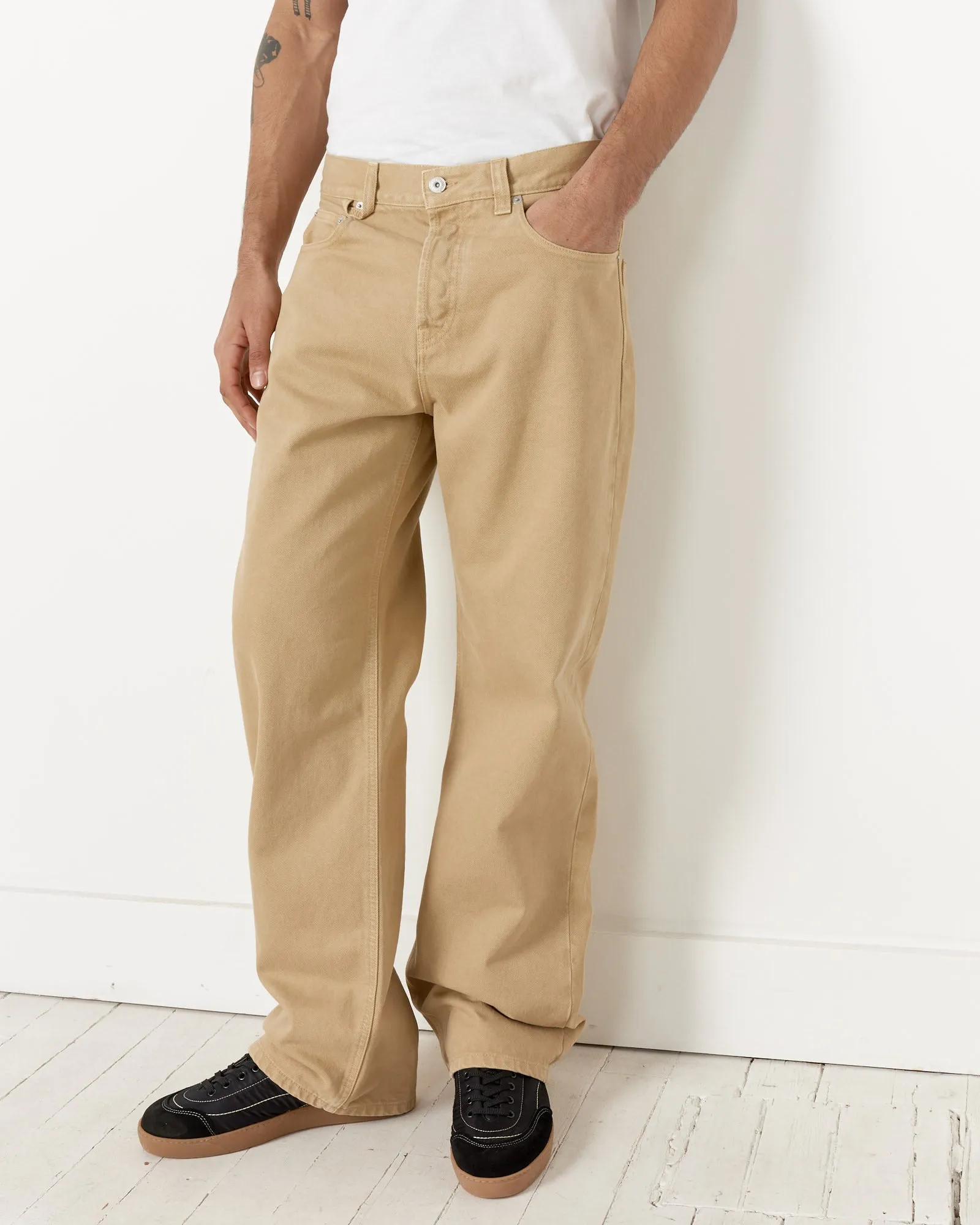 Le De-Nimes Droit Pant in Beige