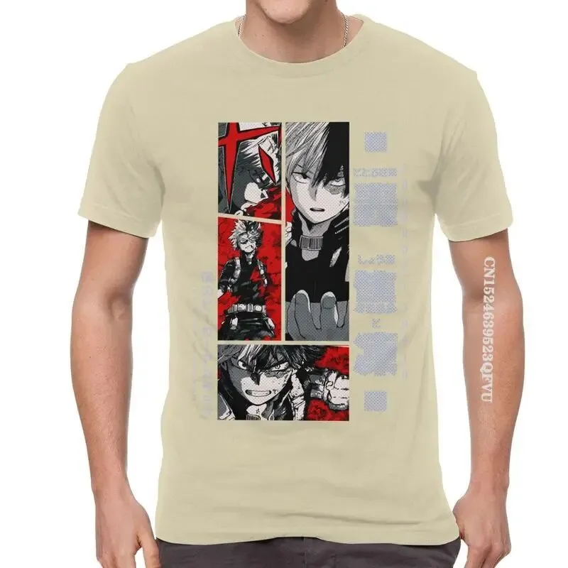 Shoto Todoroki Tshirts Men Leisure Cotton Oversized T Shirt Anime Manga My Hero Academia T Shirts EMO Men  Kawaii Clothes (2)