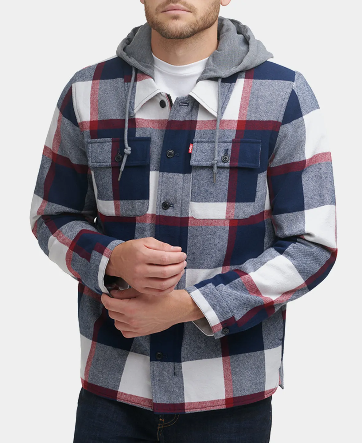 Sherpa Lined Hooded Shirt Jacket