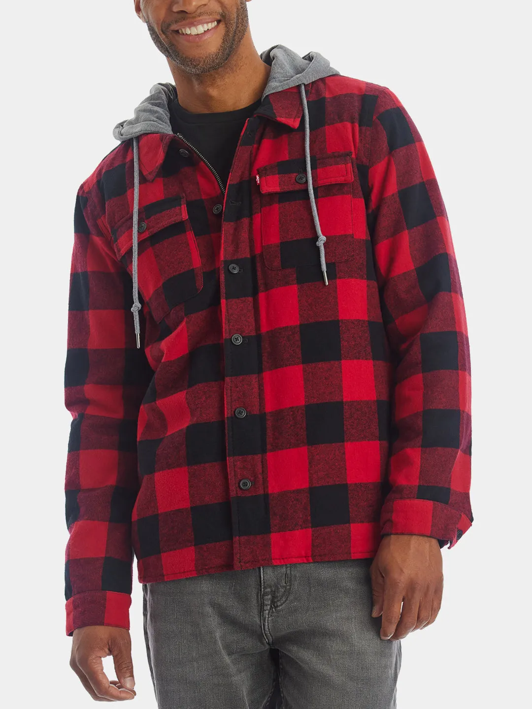 Sherpa Lined Hooded Shirt Jacket