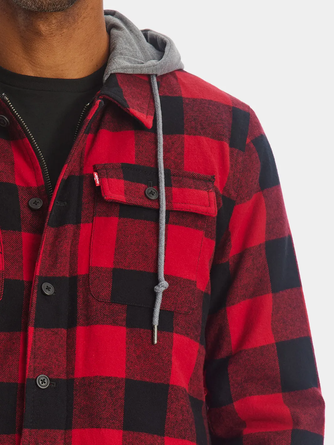 Sherpa Lined Hooded Shirt Jacket