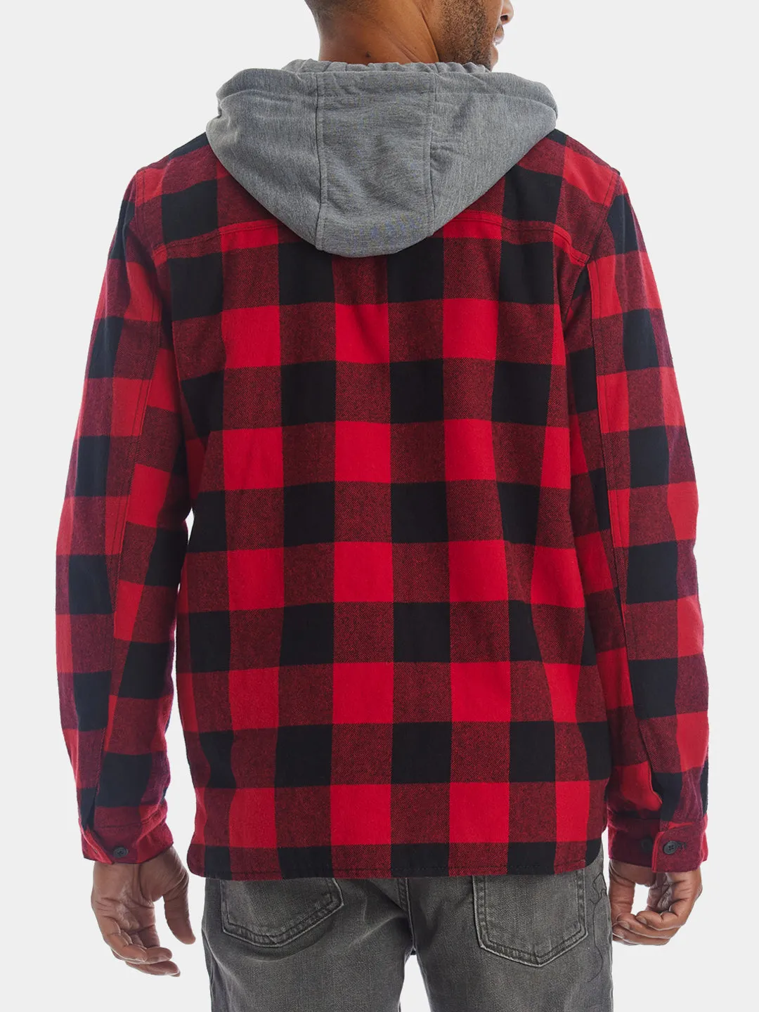 Sherpa Lined Hooded Shirt Jacket