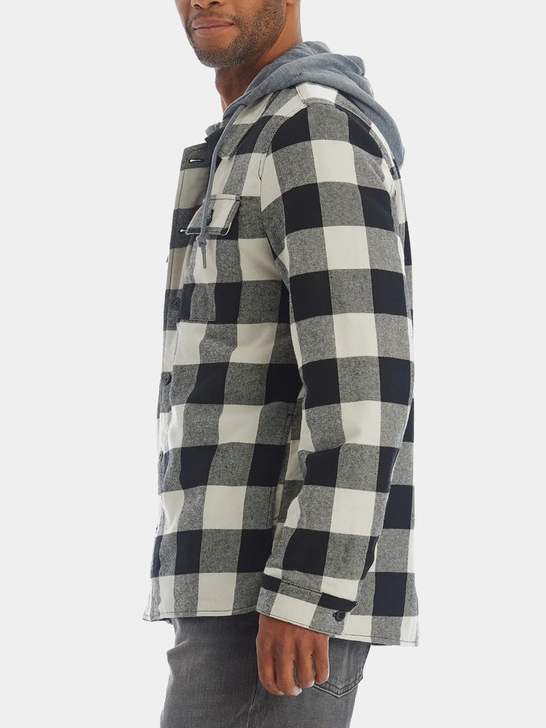 Sherpa Lined Hooded Shirt Jacket