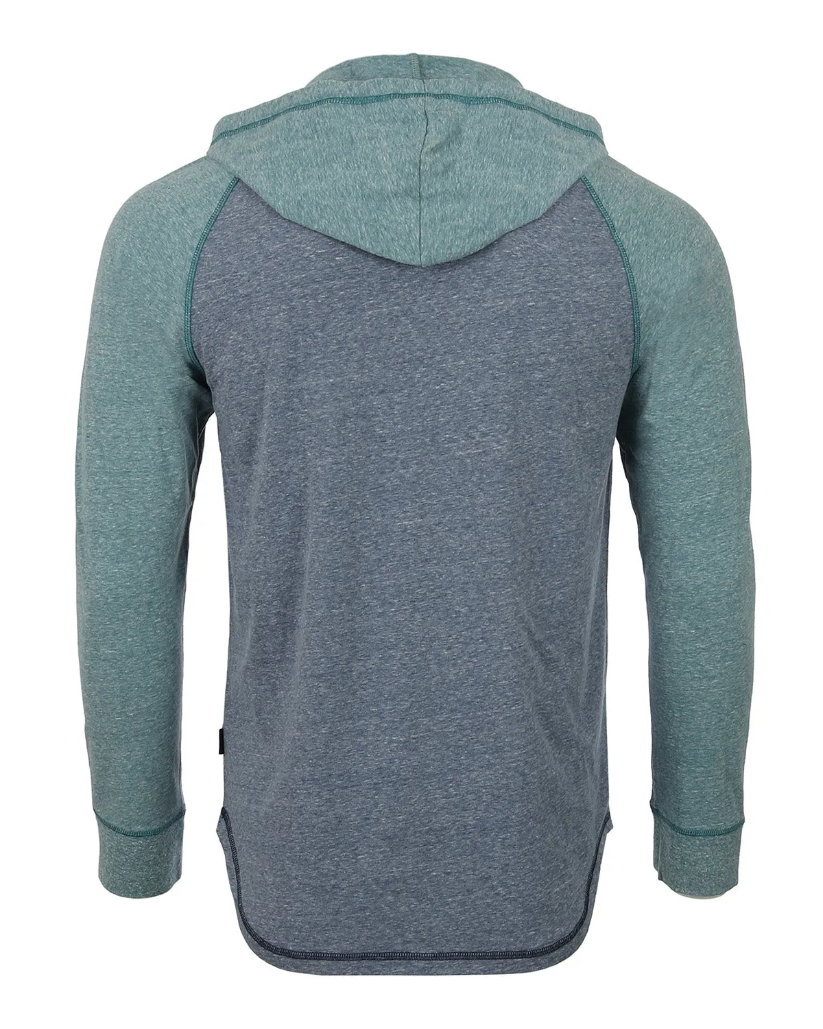 Long Sleeve Henley Raglan Hoodie with Kangaroo Pocket