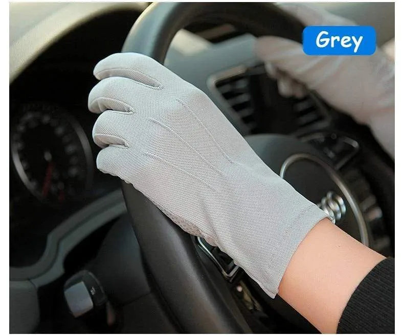 Summer Sun Protection Gloves Male Thin Breathable Anti-Slip Driving Gloves Anti-UV Full Fingers Man Mittens SZ105W1