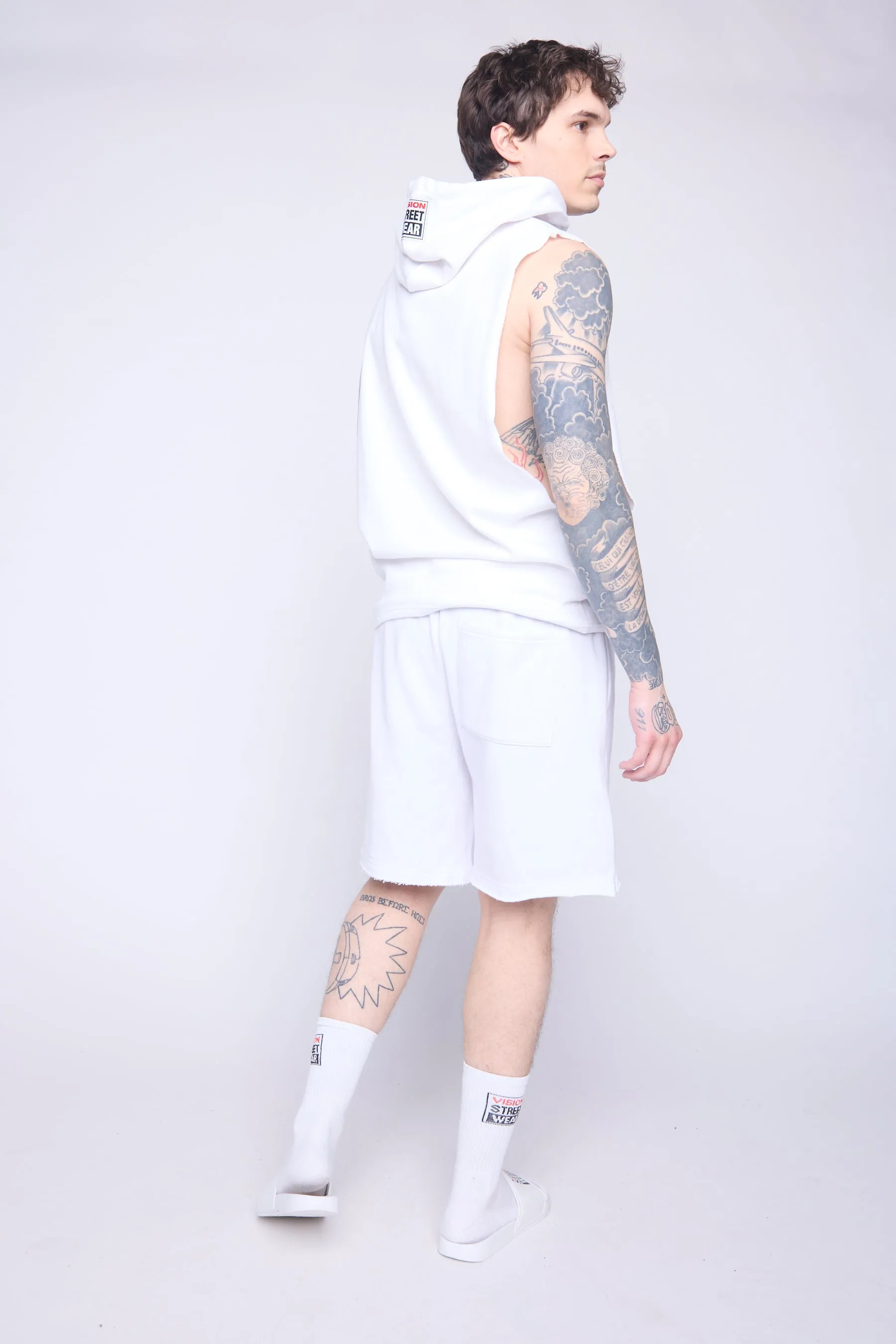 Box Logo Sleeveless Hoodie - Ivory