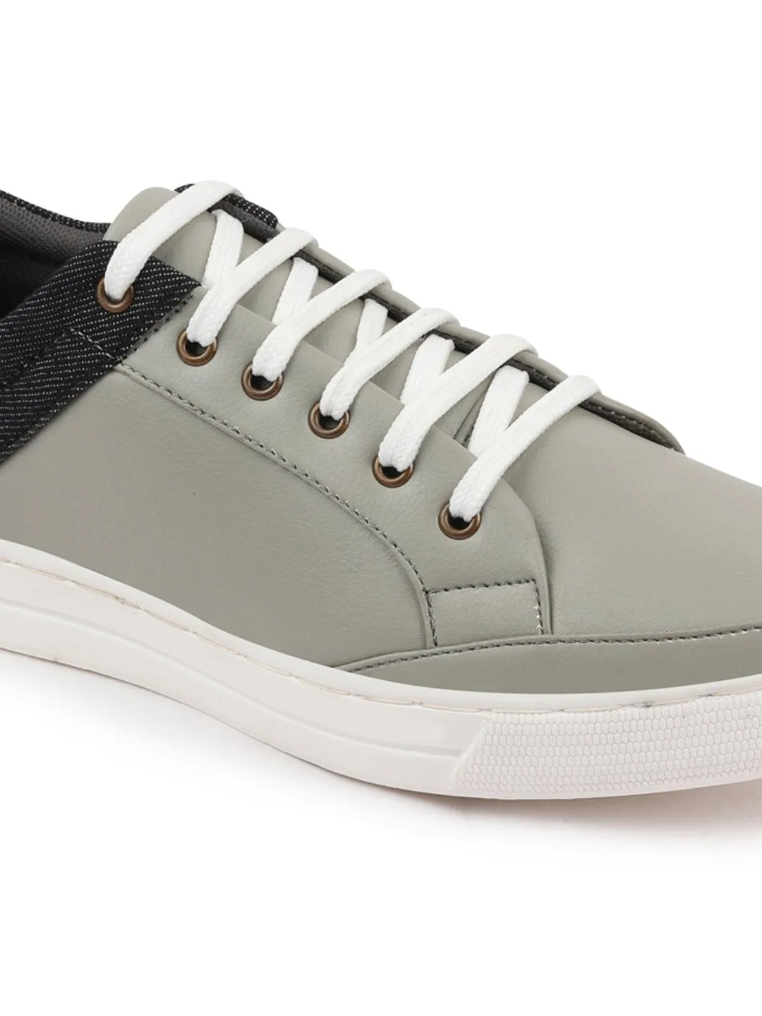 Men Grey Classic Lace Up Sneakers