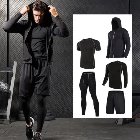 Men Compression Running Suits Breathable Basketball Training