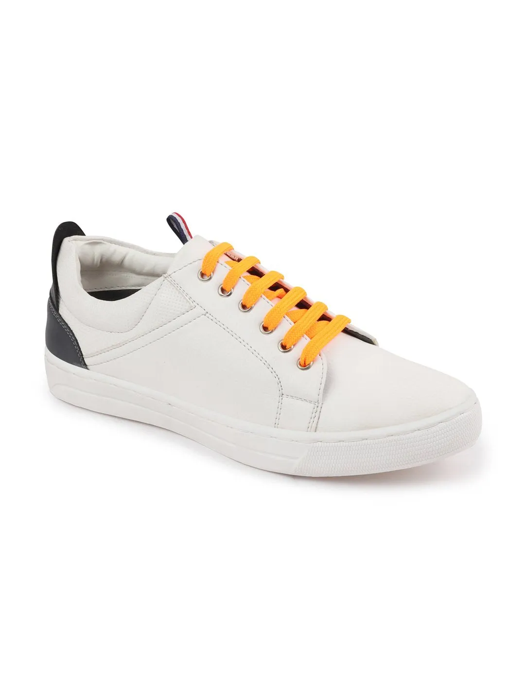 Men White/Grey Classic Lace Up Sneakers