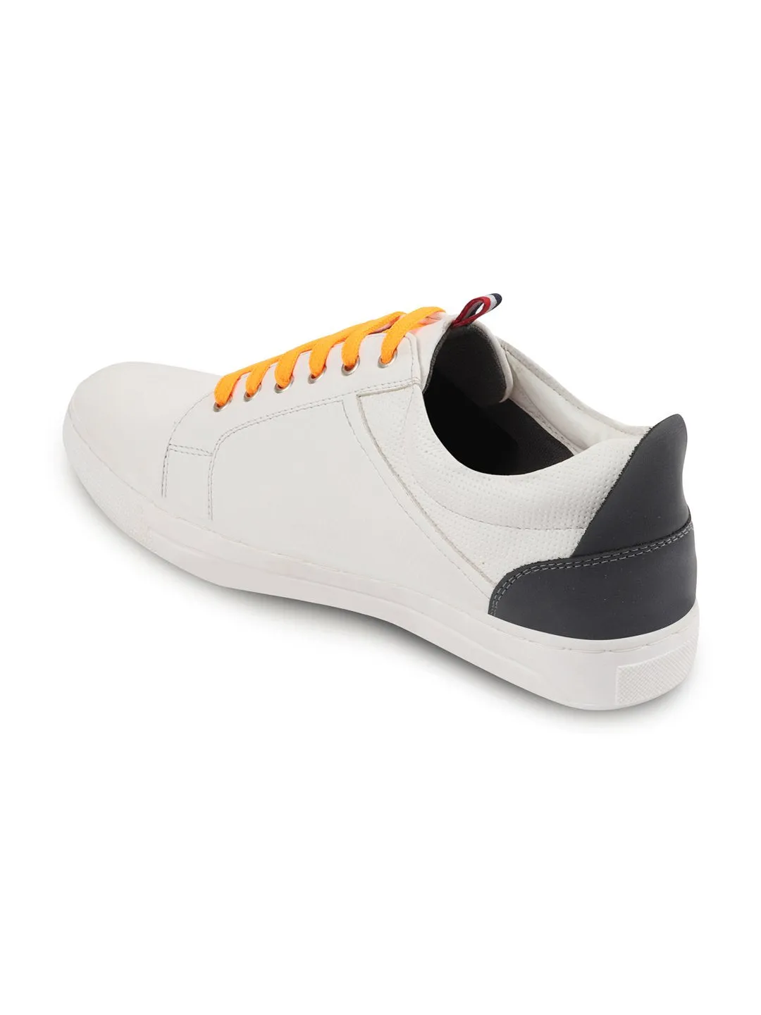 Men White/Grey Classic Lace Up Sneakers