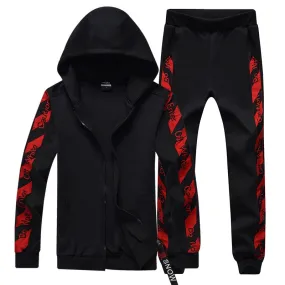 Men Hooded Sweatshirt Jogging Running Sport Suit Male Fitness Suit