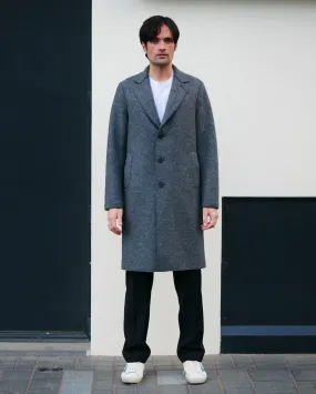 MEN OVERCOAT PRESSED WOOL / MIDDLE GREY