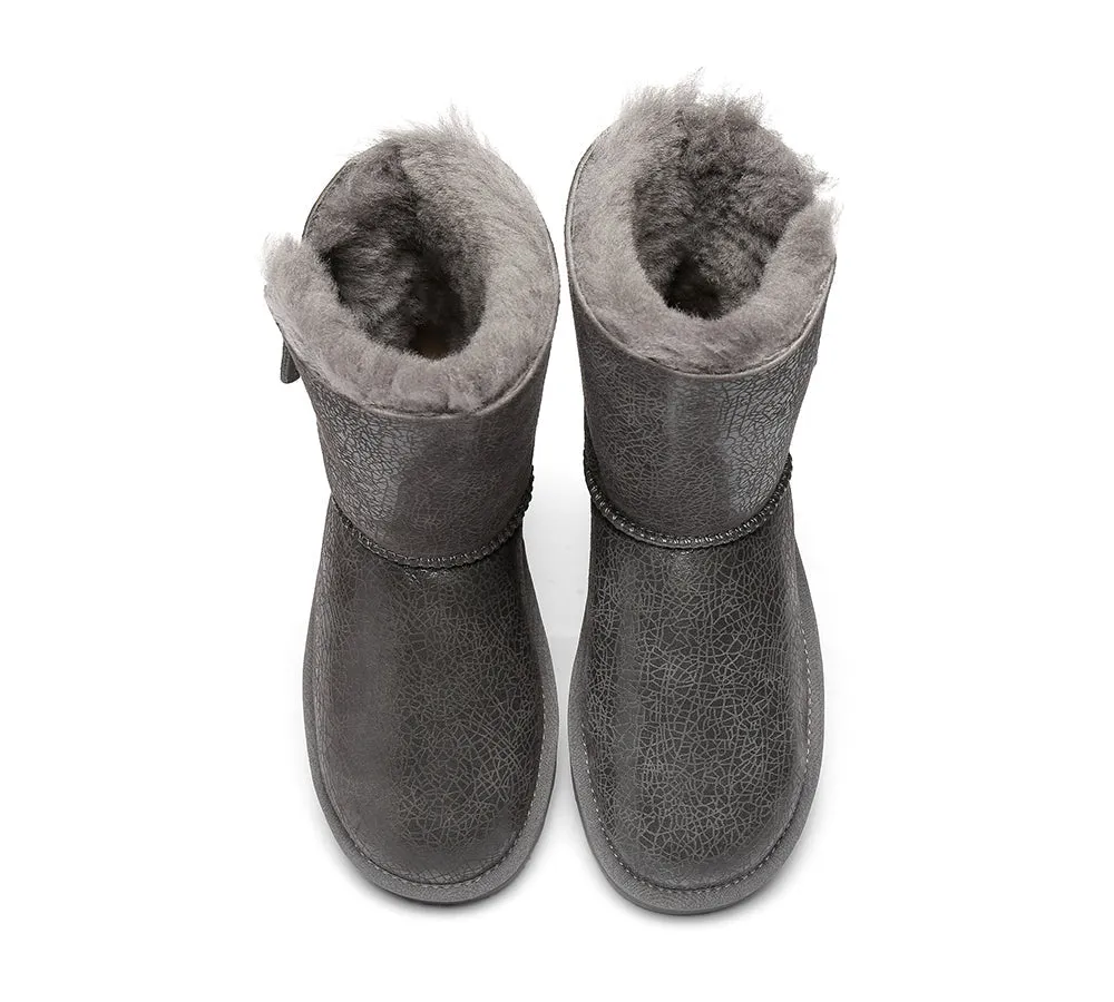 Urban UGG Sheepskin Zipper Short Women Boots Zipporah